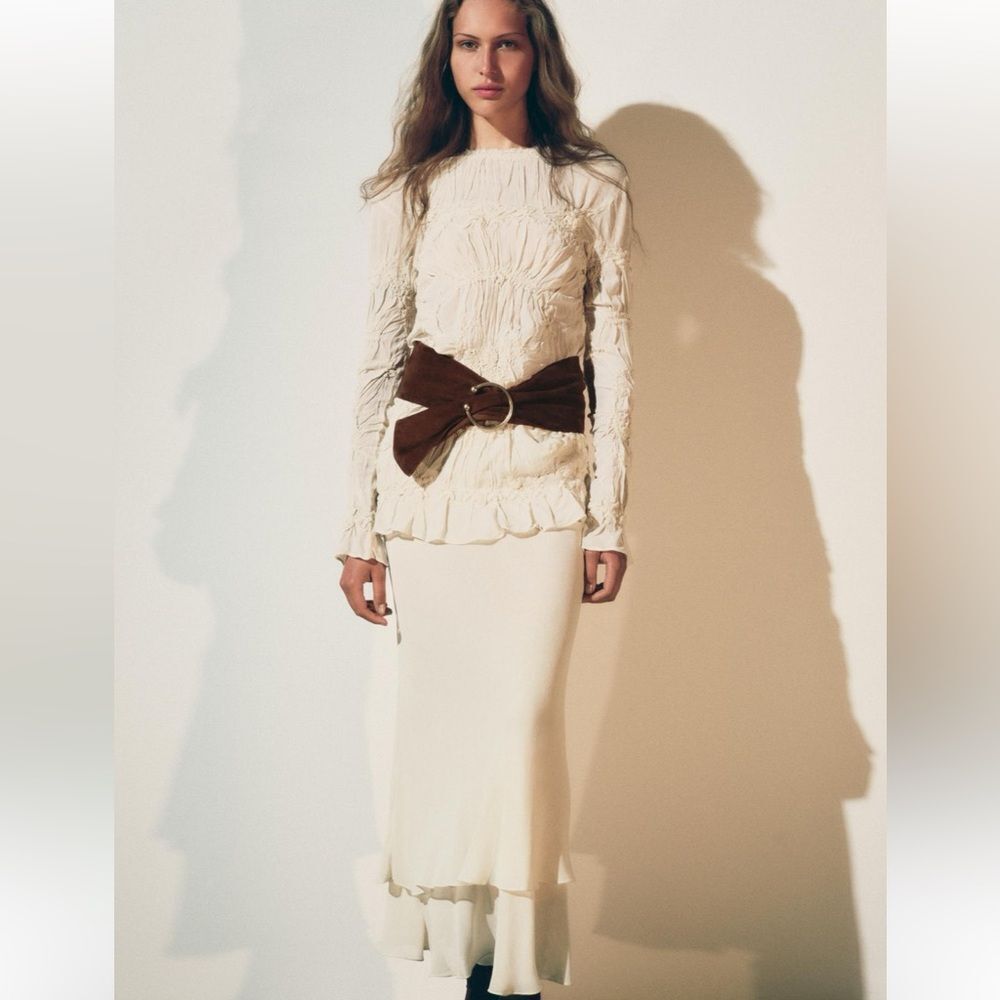 Zara double layer midi skirt ZW collection